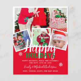 Convites de Carta de Natal de Colagem de Fotos Orç