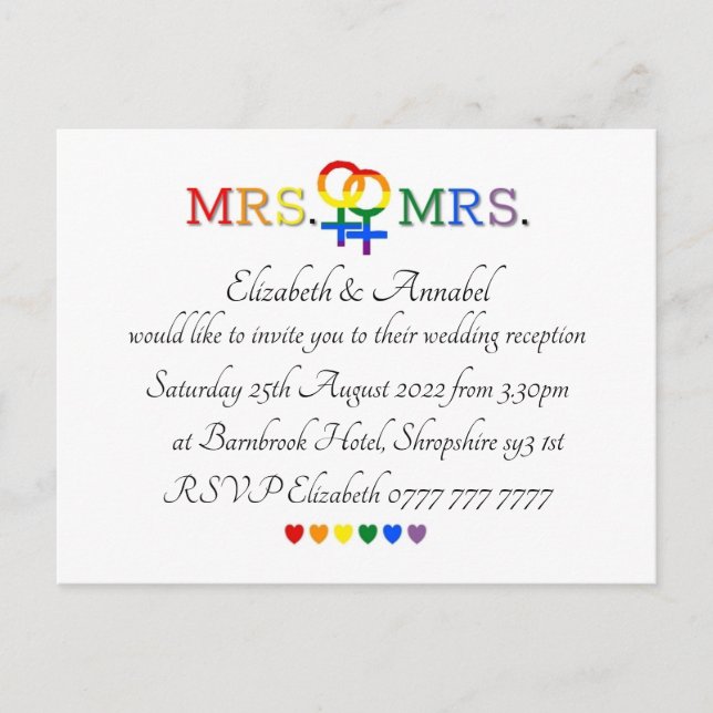 Convites de Cartão Postal - Convite de Casamento d (Frente)