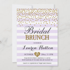 Convites de Cartões para Brunch de Noiva Lilac Gol