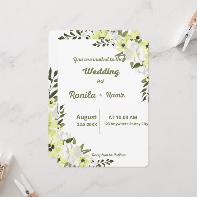 Convites de Casamento (Frente/Verso In Situ)