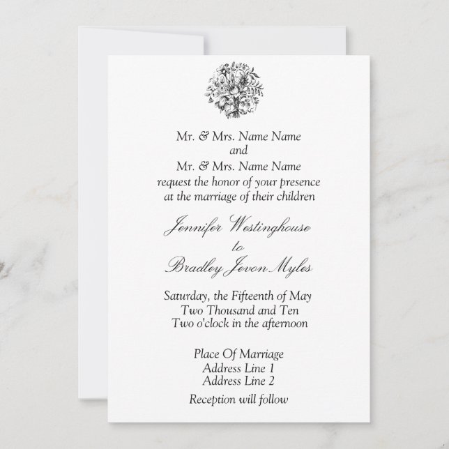 convites de casamento (Frente)