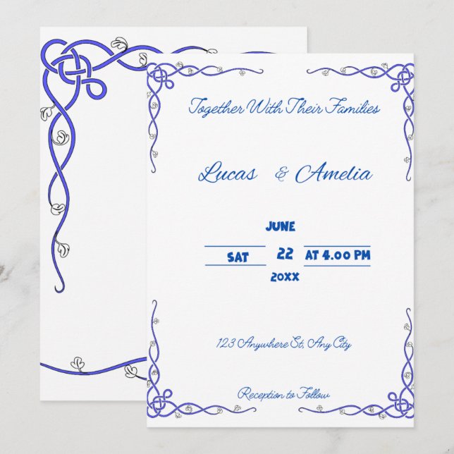 Convites de Casamento (Frente/Verso)