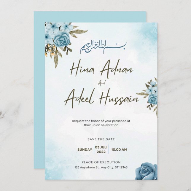 Convites de Casamento  (Frente/Verso)