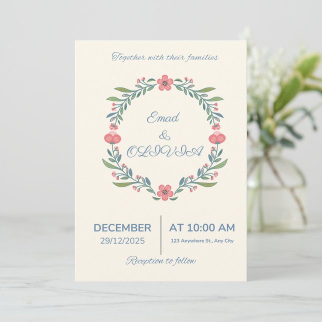 Convites de Casamento  (Em pé/Frente)