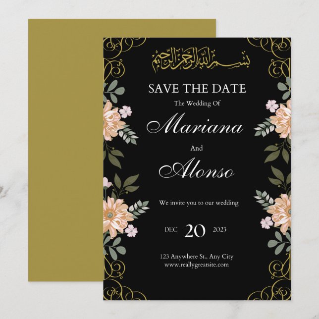 Convites de Casamento  (Frente/Verso)