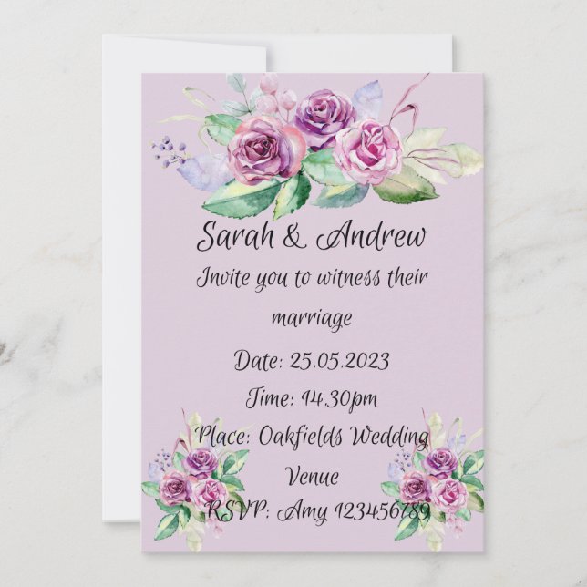 Convites de Casamento  (Frente)