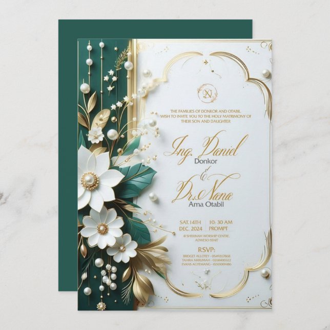 Convites de Casamento (Frente/Verso)