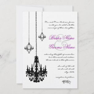 Convites de Casamento 3 Lustres Pretos
