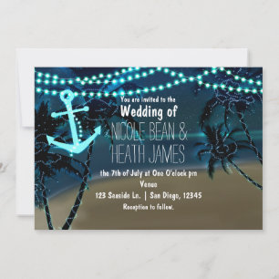 Convites de Casamento Anchor Lights & Palm Trees