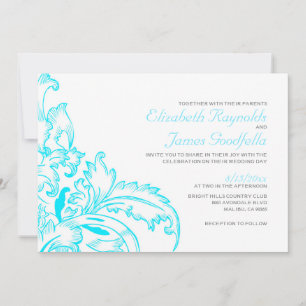 Convites de Casamento Aqua Flourish