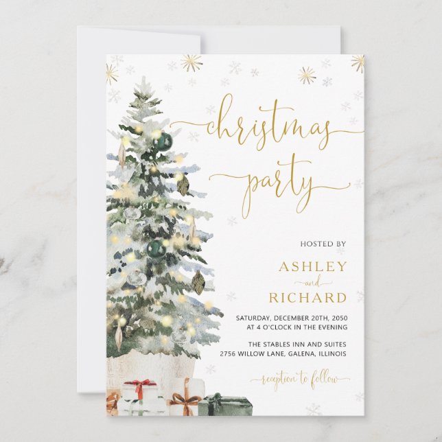 Convites de Casamento Árvore de Natal (Frente)
