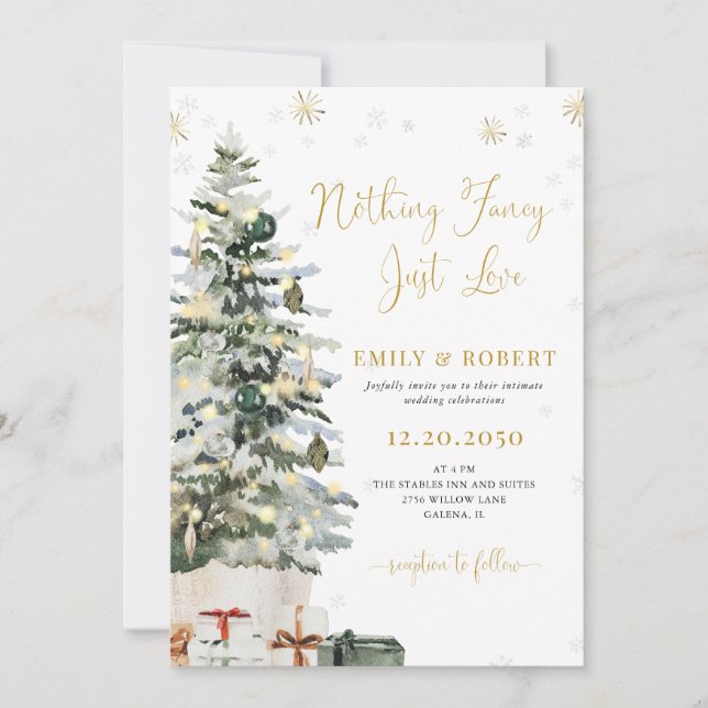 Convites de Casamento Árvore de Natal (Frente)