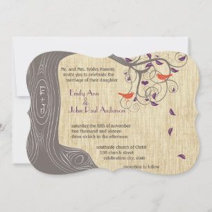 Convites de Casamento Árvore Madeira Flutuante Tan