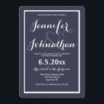 Convites de casamento azuis do marinho moderno<br><div class="desc">Convites de alta qualidade.</div>