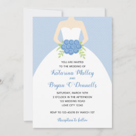Convites de Casamento Azul (Palhaço de Brida Elega