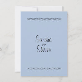 Convites de Casamento Azul Sólido