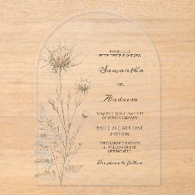 Convites de Casamento Boho Ivory Arch Acrílico
