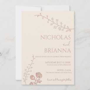 convites de casamento boho minimalista