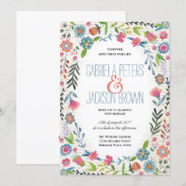 Convites de casamento Boho Watercolor Floral