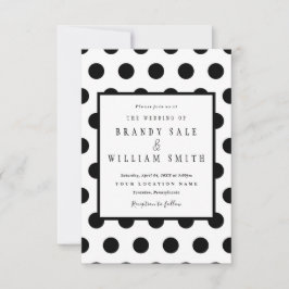 Convites de Casamento | Bolinhas Clássica Preta