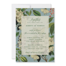 CONVITES DE CASAMENTO BOTÂNICOS - AZUL DE OVO DUCK