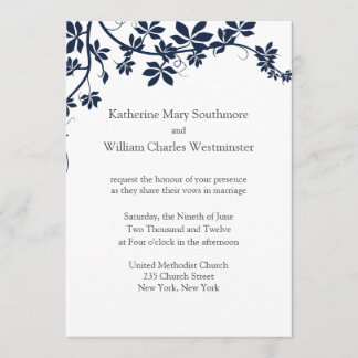 Convites De Casamento Branco E Azul marinho