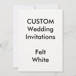 Convites de Casamento BRANCO FELT Personalizado 5"