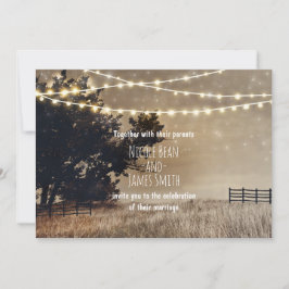 Convites de Casamento Campo Rústico & Luzes