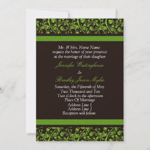 Convites De Casamento Castanho E Verde
