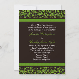 Convites De Casamento Castanho E Verde