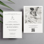 Convites de Casamento Católico Moderno com código<br><div class="desc">Elevem sua celebração de casamento com nosso Convite Católico Moderno para Casamento. Com uma design minimalista, este convite apresenta um belo verso bíblia e uma ilustre fotografia do casal feliz. O verso do convite inclui um código de QR exclusivo, que fornece aos convidados uma forma conveniente e ecologicamente correta de...</div>