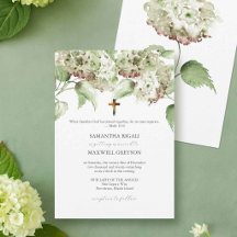Convites de Casamento Católicos com Hortênsias Ver