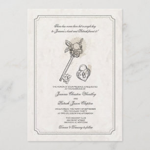 Convites de Casamento Chave Para o Meu Coração