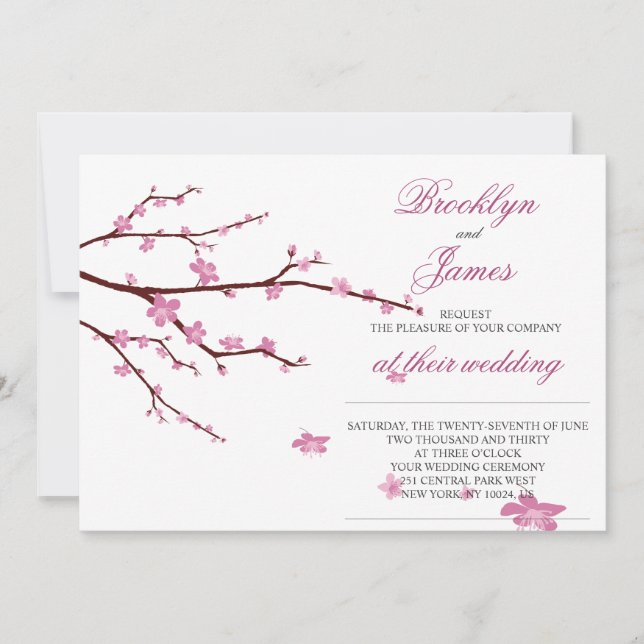Convites de casamento Cherry Blossom (Frente)