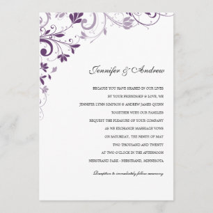 Convites de Casamento Chic Bouquet (Ameixa)