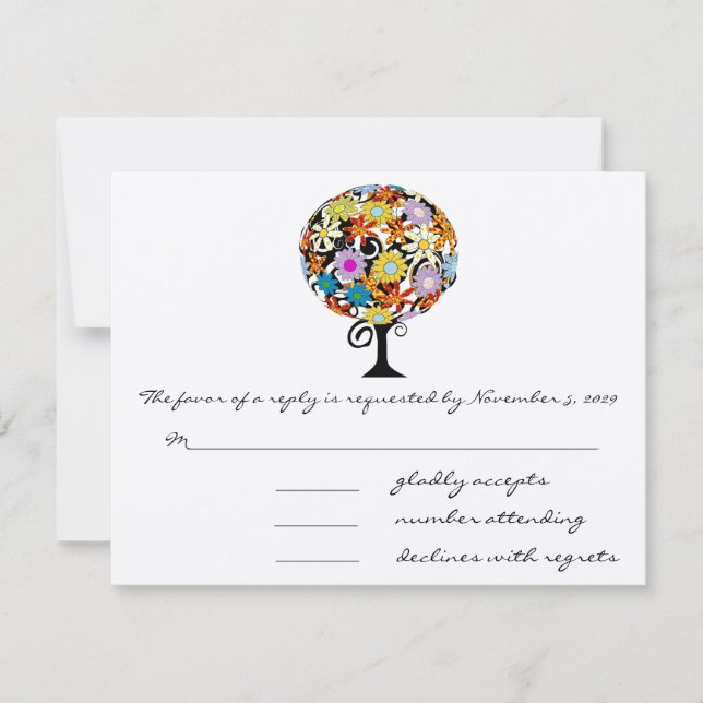 Convites de Casamento Círculo de Amor Floresta Mág (Frente)