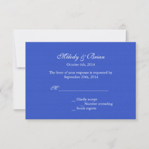 Convites de casamento clássicos de RSVP azul flora
