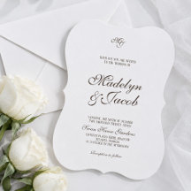 Convites de casamento clássicos marrons