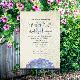 Convites de Casamento com Arte Floral Lua Azul