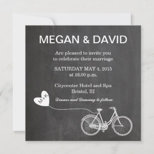 Convites de casamento com bicicleta
