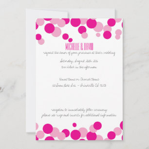 Convites de Casamento com Bolhas Cor-de-Rosa e Bra