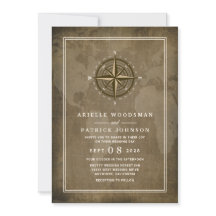 Convites de Casamento com Bússola Náutica e Globo 