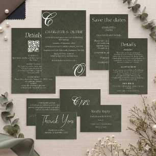 Convites de Casamento com Caligrafia Elegante em V