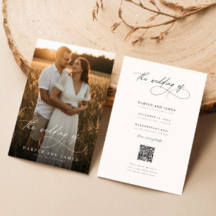 Convites de Casamento com Código QR de Foto com Ro