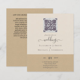 Convites de casamento com código QR para salvar a 