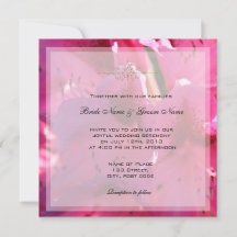 Convites de casamento com flores de azálea rosa bo