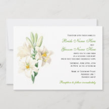 Convites de casamento com flores de lírio branco v