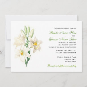 Convites de casamento com flores de lírio branco v