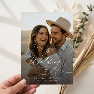 Convites de Casamento com Foto Boho Moderno e Orça