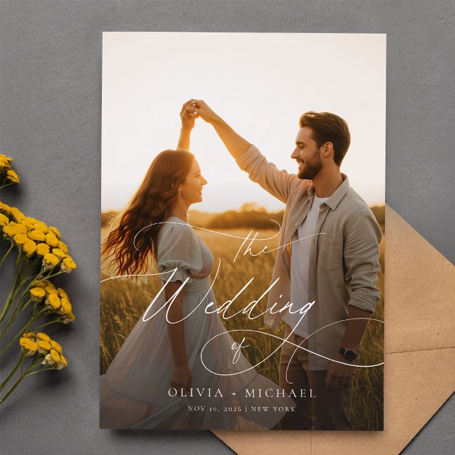Convites de Casamento com Foto do Pôr do Sol em Sc (Criador carregado)